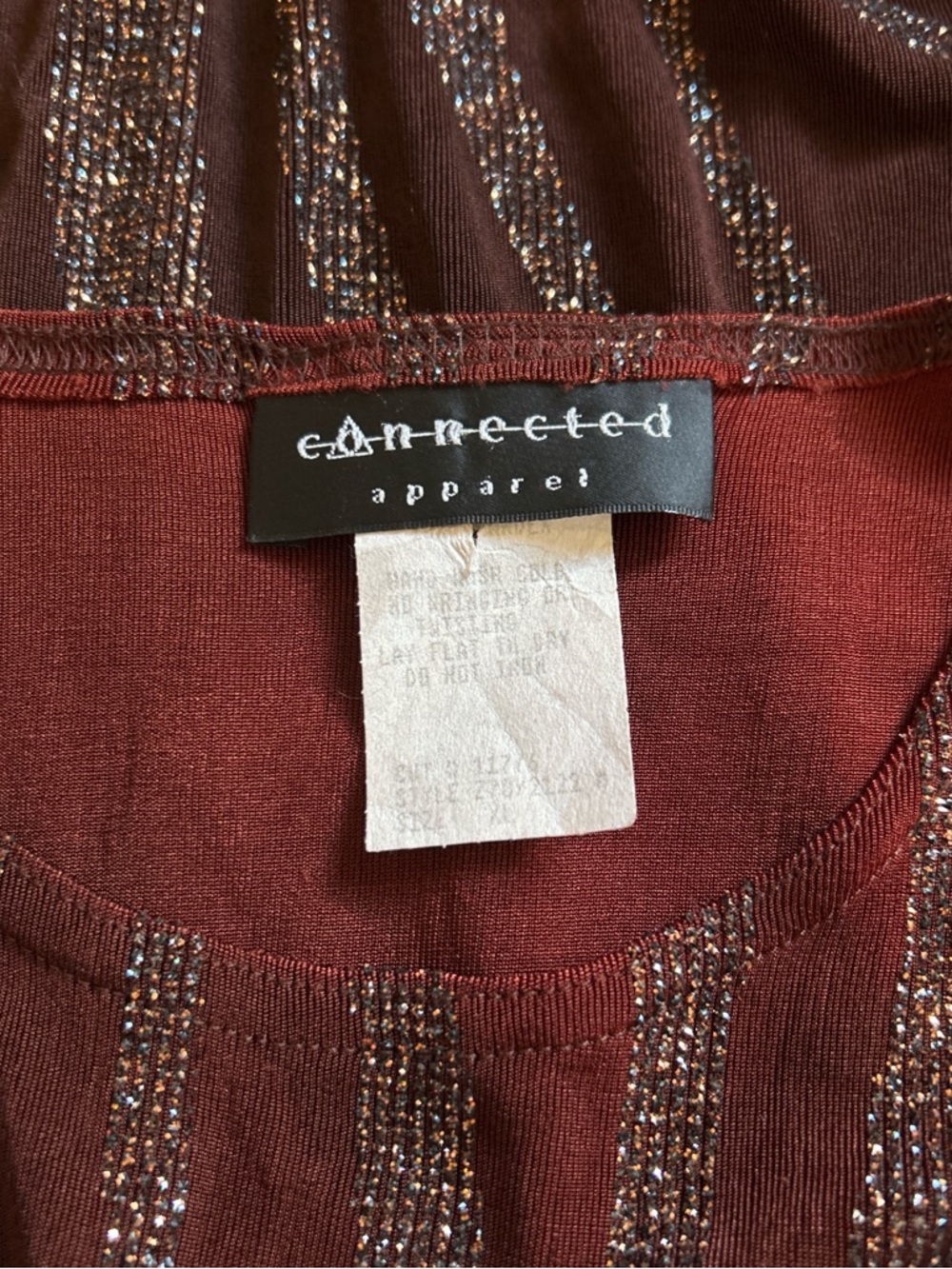 Vintage Maroon and Black Sparkly Top - Picture 6 of 6